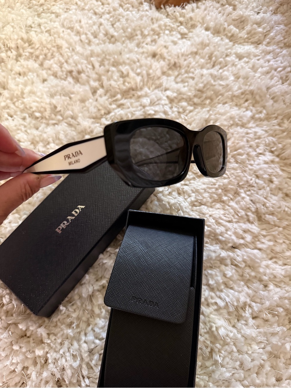 Prada Black and White Sunglasses - Picture 6 of 12
